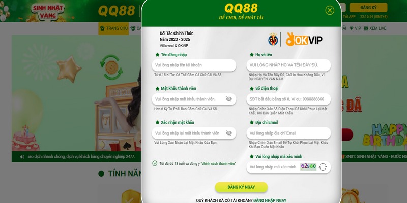 Đăng ký QQ88 là quy trình quan trọng Đăng ký QQ88 là quy trình quan trọng